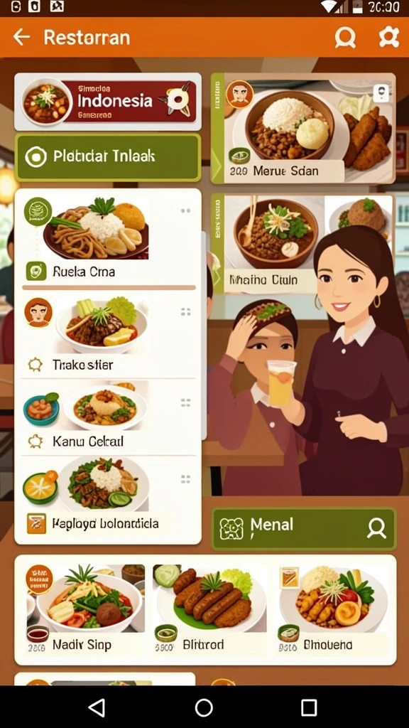 Tampilan karakter unik yang bisa dipilih.