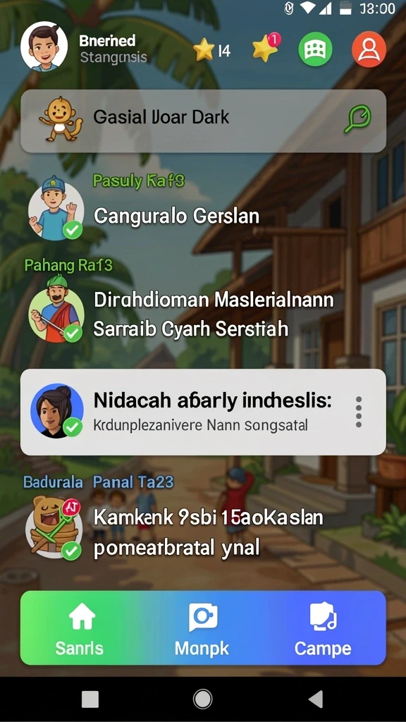 Pemain bersaing dalam turnamen bingo seru.