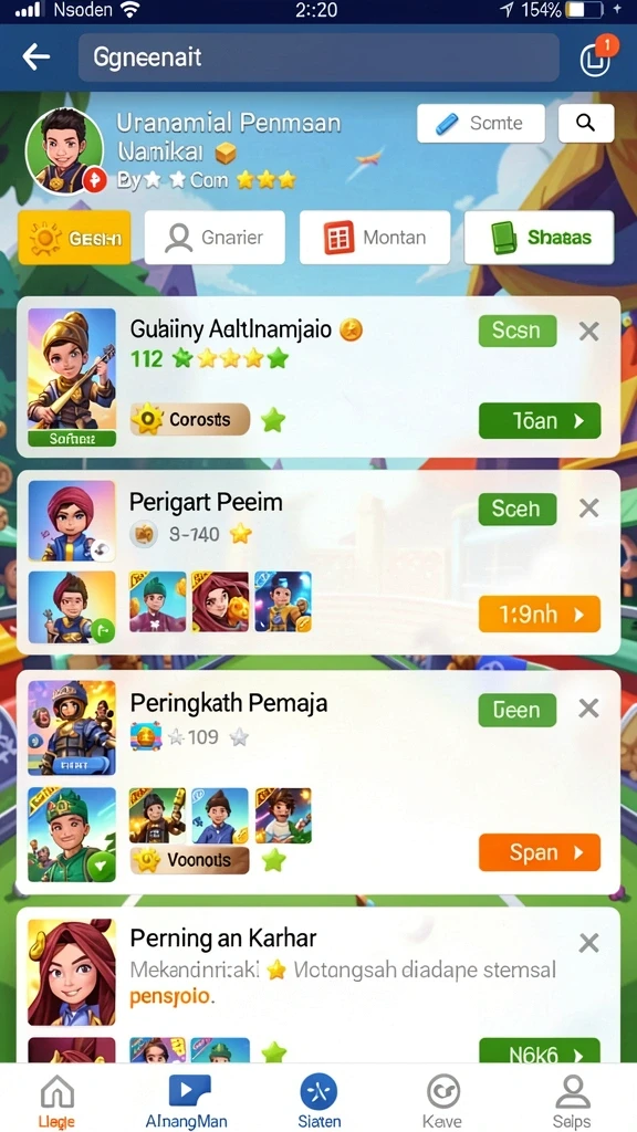 Menampilkan misi menantang di level terbaru.