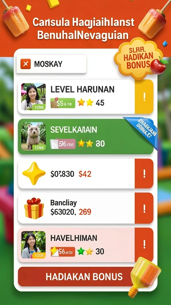 Tampilan awal yang menarik dengan menu navigasi sederhana.