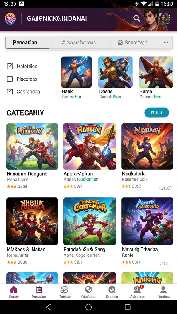 Beragam karakter untuk dipilih dalam game.