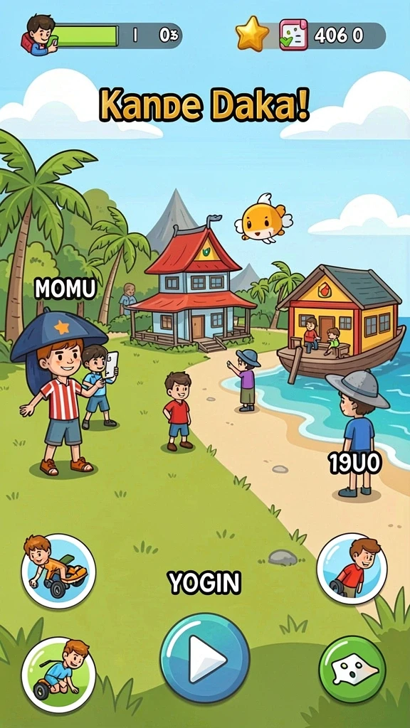 Tampilan indah terumbu karang dalam permainan.