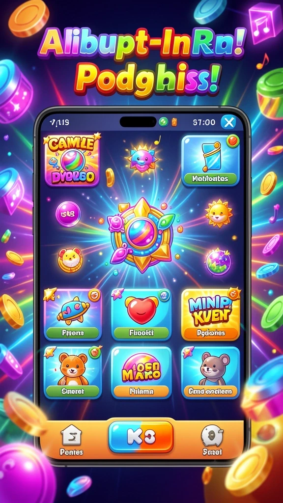 Pemandangan dunia game yang luas dan penuh warna.